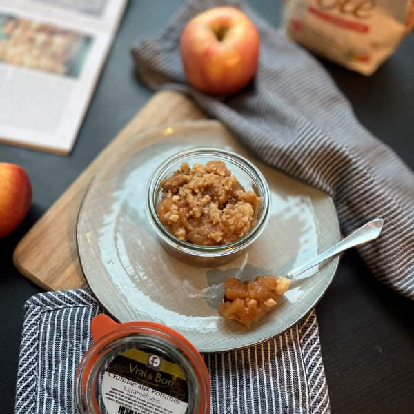 Un nouveau dessert fruité en bocal gourmand et aux pommes chez Vrai & Bon