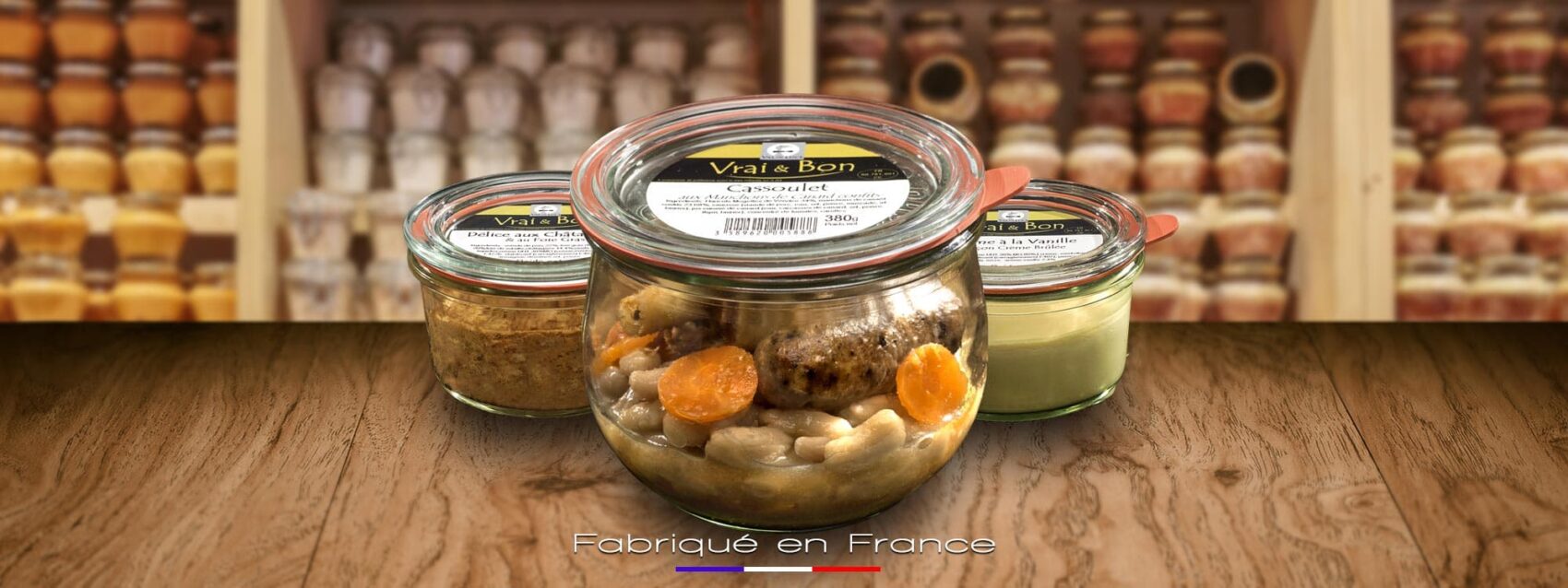 Plats cuisinés individuels en bocaux pour l’épicerie fine