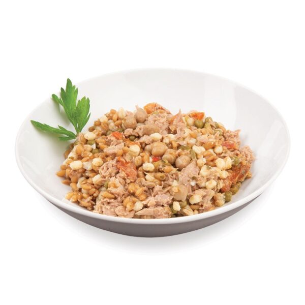 Salade du Rivage (Thon, Épeautre, Blé, Légumes) - 350g en assiette